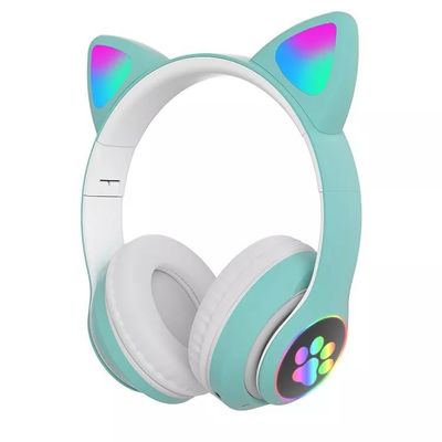 Μαύρα ακουστικά γατών Bluetooth, πτυσσόμενα ασύρματα ακουστικά Bluetooth