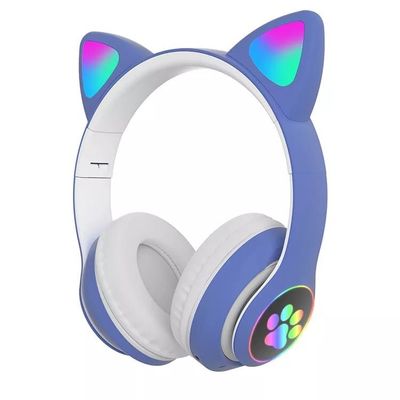 Μαύρα ακουστικά γατών Bluetooth, πτυσσόμενα ασύρματα ακουστικά Bluetooth