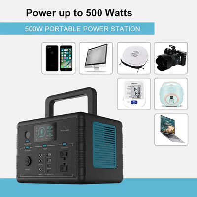σταθμός ηλιακής ενέργειας 500W Lifepo4, φορητά πιστοποιητικά της FCC CE ROHS σταθμών παραγωγής ηλεκτρικού ρεύματος 518wh